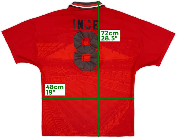 1994-96 Manchester United Home Shirt Ince #8 - 5/10 - (M)
