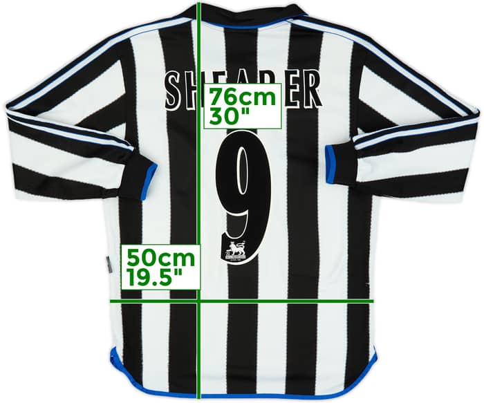 1999-00 Newcastle Home L/S Shirt Shearer #9 - 5/10 - (M)