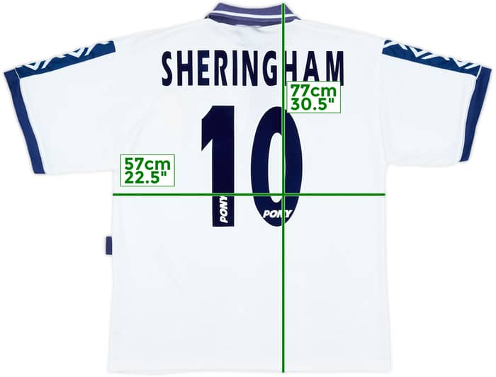 1995-97 Tottenham Home Shirt Sheringham #10 - 7/10 - (L)