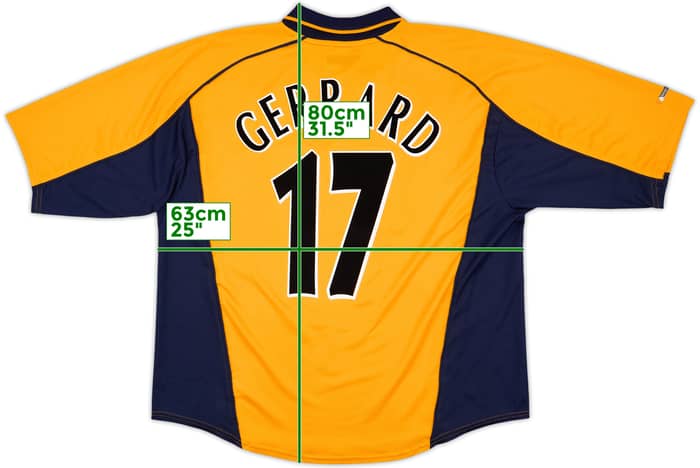 2000-02 Liverpool Away Shirt Gerrard #17 - 8/10 - (XXL)