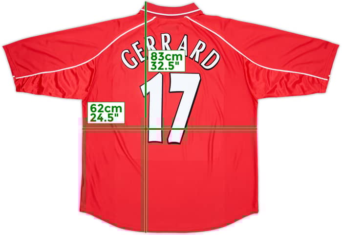2000-02 Liverpool Home Shirt Gerrard #17 - 6/10 - (XXL)