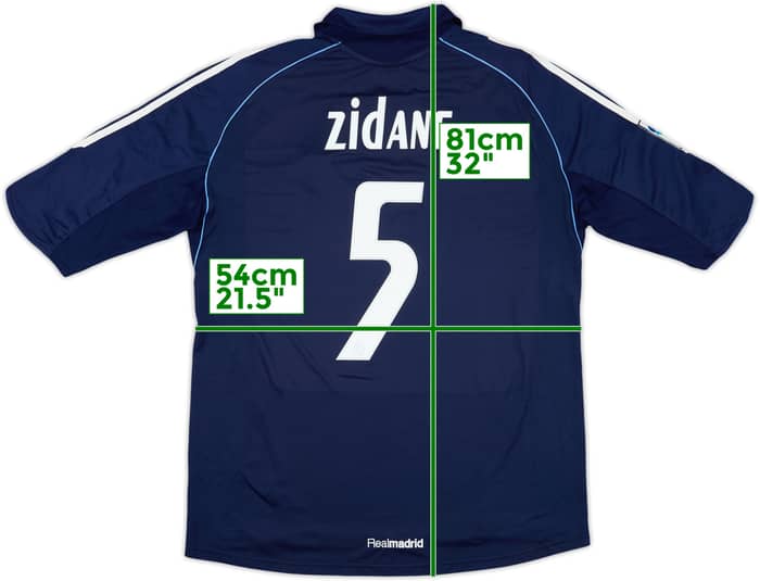 2005-06 Real Madrid Away Shirt Zidane #5 - 8/10 - (L)