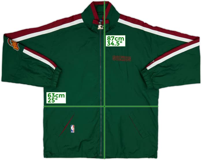 1995-99 Seattle SuperSonics Starter Full Zip Windbreaker Jacket - 9/10 - (L)