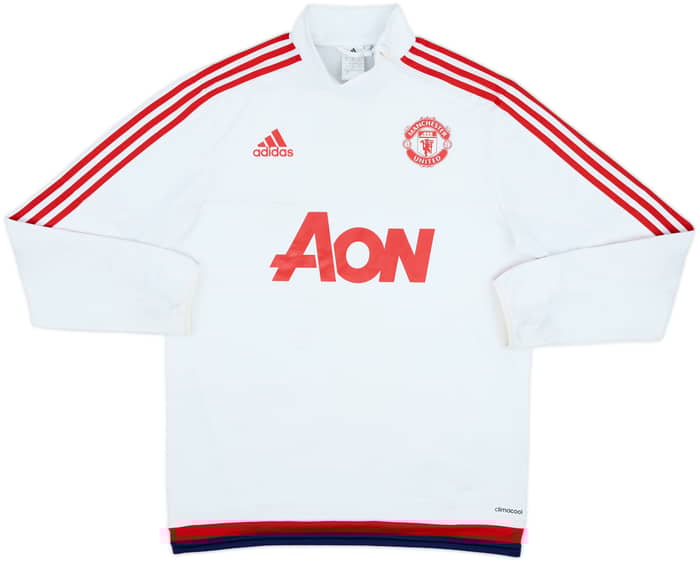 2015-16 Manchester United adidas 1/4 Zip Sweat Top - 7/10 - (M)