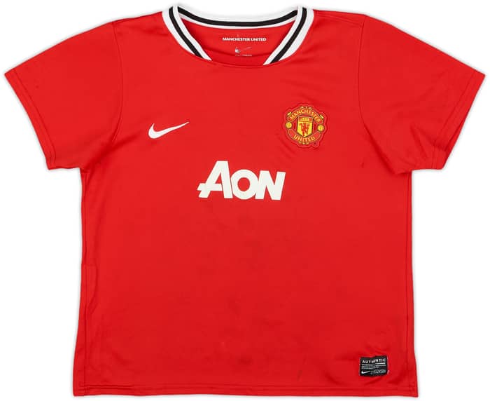 2011-12 Manchester United Home Shirt J.S.Park #13 - 6/10 - (7-8 Years)