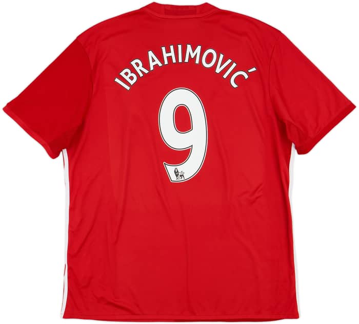 2016-17 Manchester United Home Shirt Ibrahimovic #9 - 7/10 - (XL)
