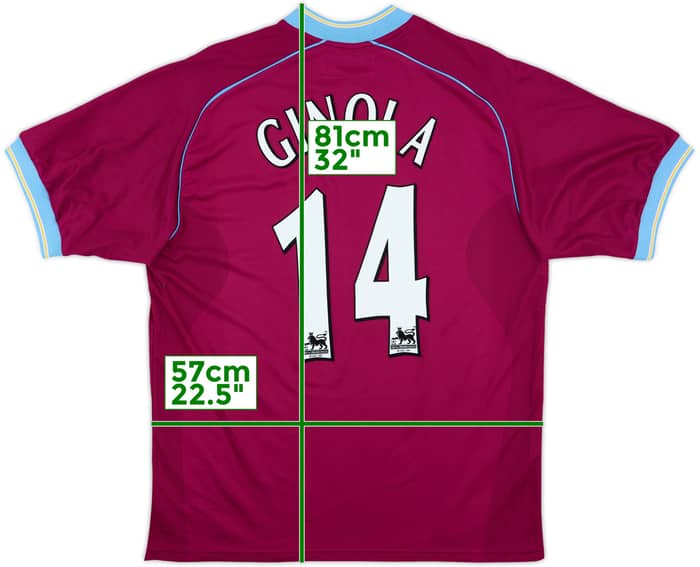 2001-02 Aston Villa Home Shirt Ginola #14 - 8/10 - (L)