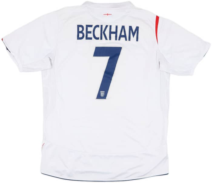 2005-07 England Home Shirt Beckham #7 - 5/10 - (L)