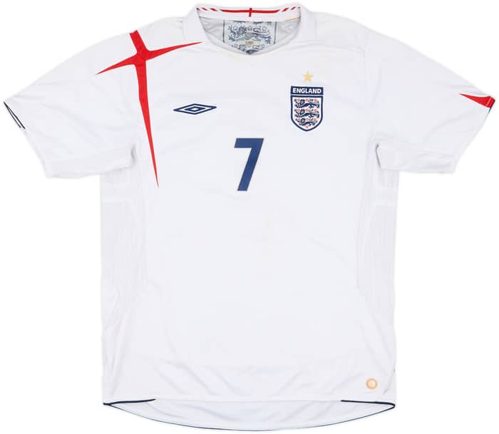 2005-07 England Home Shirt Beckham #7 - 5/10 - (L)