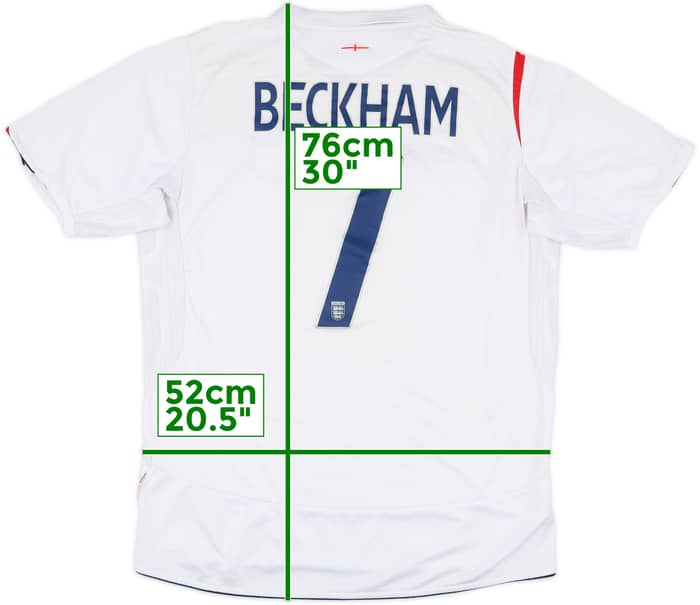 2005-07 England Home Shirt Beckham #7 - 5/10 - (L)