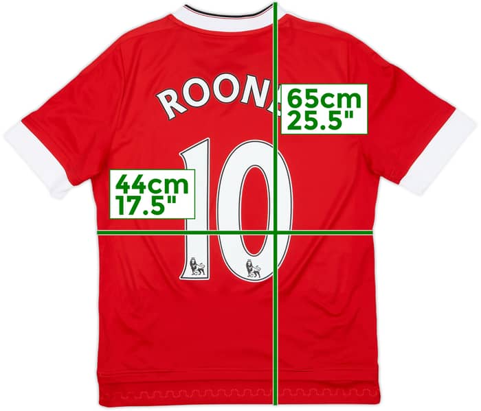 2015-16 Manchester United Home Shirt Rooney #10 - 9/10 - (L.Boys)