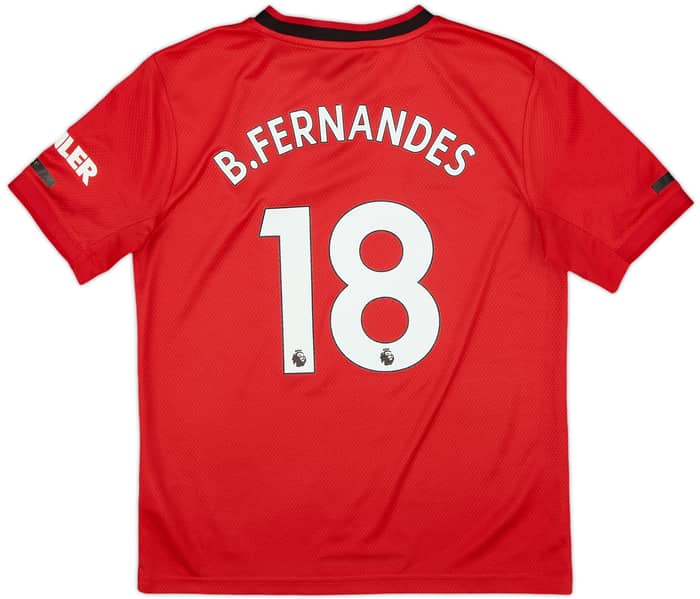2019-20 Manchester United Home Shirt B.Fernandes #18 - 7/10 - (M.Boys)