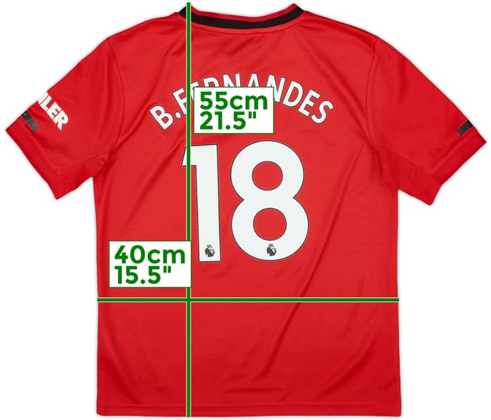 2019-20 Manchester United Home Shirt B.Fernandes #18 - 7/10 - (M.Boys)