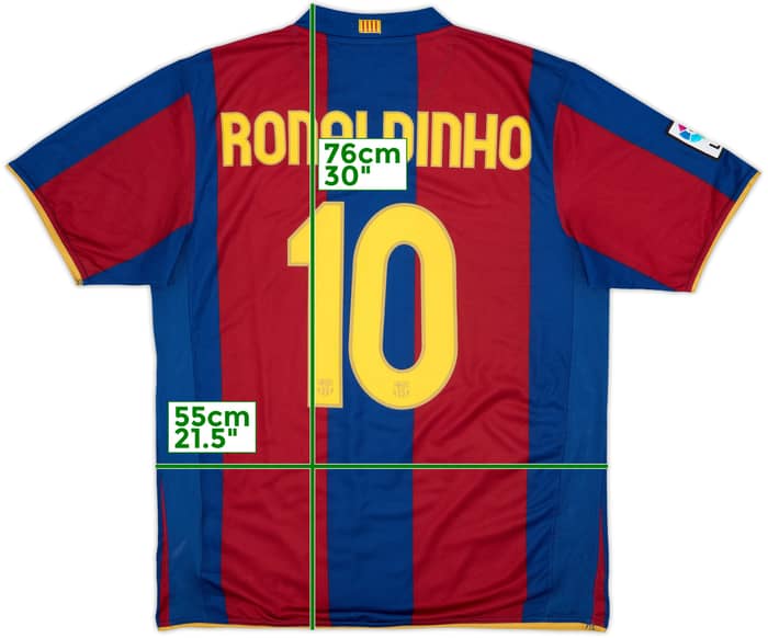 2007-08 Barcelona Home Shirt Ronaldinho #10 - 10/10 - (L)