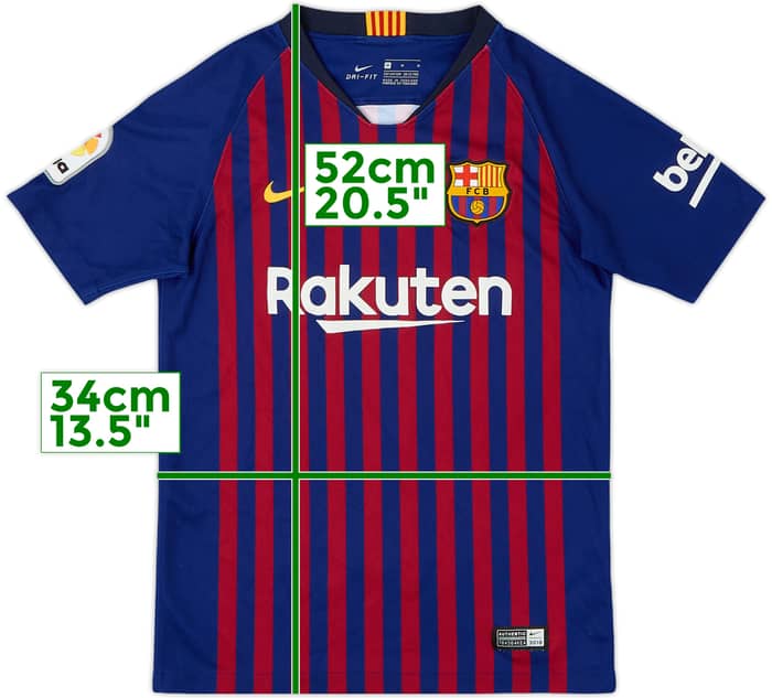 2018-19 Barcelona Home Shirt - 9/10 - (M.Boys)