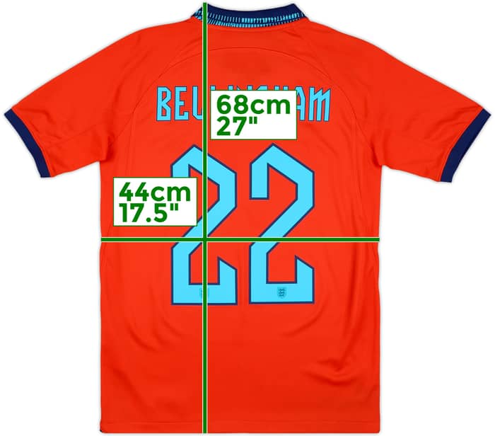 2022-23 England Away Shirt Bellingham #22 - 10/10 - (XL.Boys)