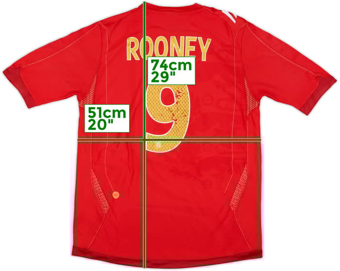 2006-08 England Away Shirt Rooney #9 - 4/10 - (M)