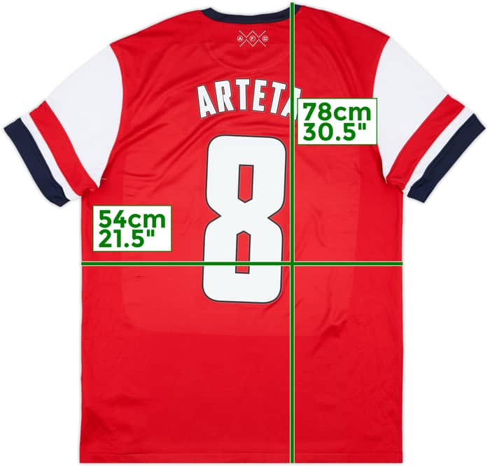 2012-14 Arsenal Home Shirt Arteta #8 - 9/10 - (L)
