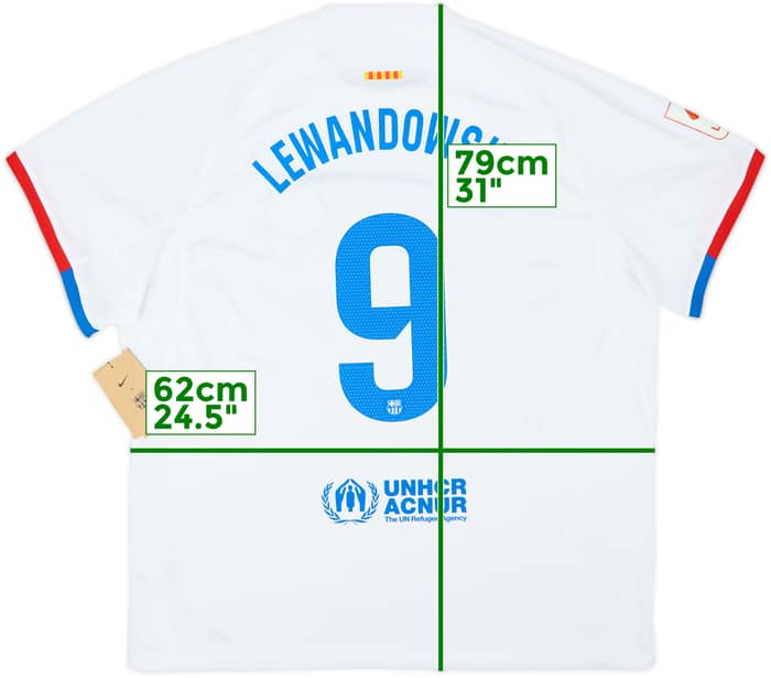 2023-24 Barcelona Away Shirt Lewandowski #9 (XXL)