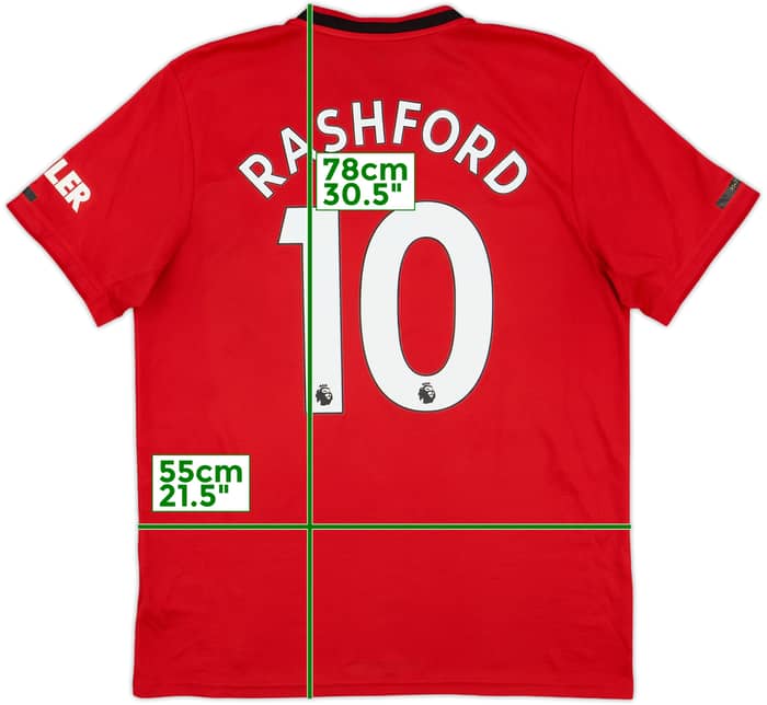 2019-20 Manchester United Home Shirt Rashford #10 - 9/10 - (L)