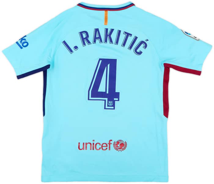 2017-18 Barcelona Away Shirt I.Rakitic #4 - 9/10 - (M.Boys)