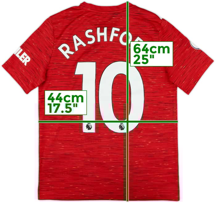 2020-21 Manchester United Home Shirt Rashford #10 - 7/10 - (L.Boys)