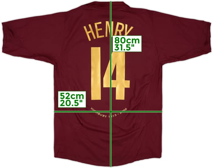 2005-06 Arsenal Home Shirt Henry #14 - 6/10 - (L)