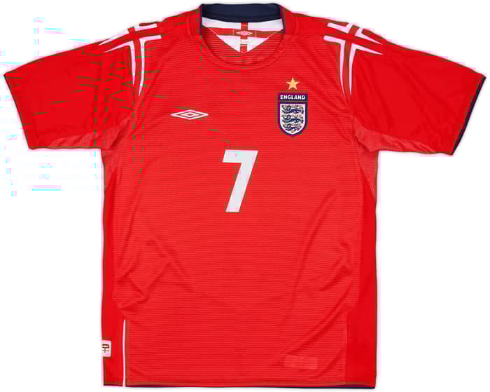 2004-06 England Away Shirt Beckham #7 - 9/10 - (L.Boys)