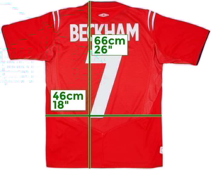 2004-06 England Away Shirt Beckham #7 - 9/10 - (L.Boys)