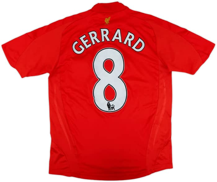 2008-10 Liverpool Home Shirt Gerrard #8 - 6/10 - (XL.Boys)