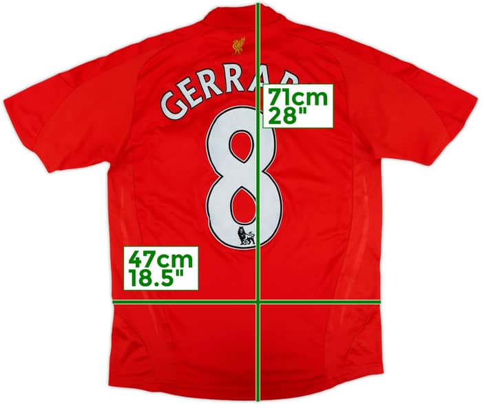 2008-10 Liverpool Home Shirt Gerrard #8 - 6/10 - (XL.Boys)
