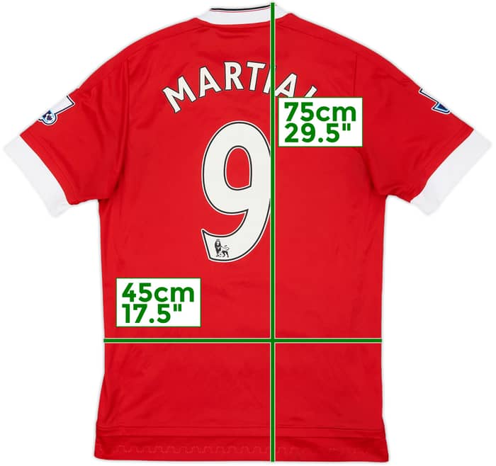 2015-16 Manchester United Home Shirt Martial #9 - 7/10 - (S)