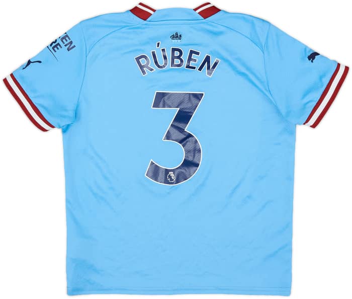 2022-23 Manchester City Home Shirt Ruben #3 - 9/10 - (S.Boys)