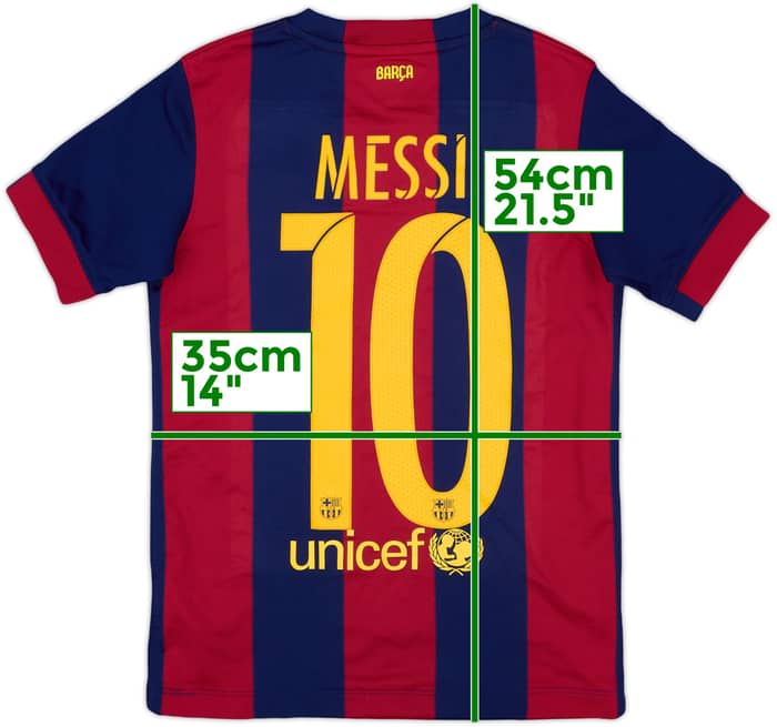 2014-15 Barcelona Home Shirt Messi #10 - 9/10 - (S.Boys)