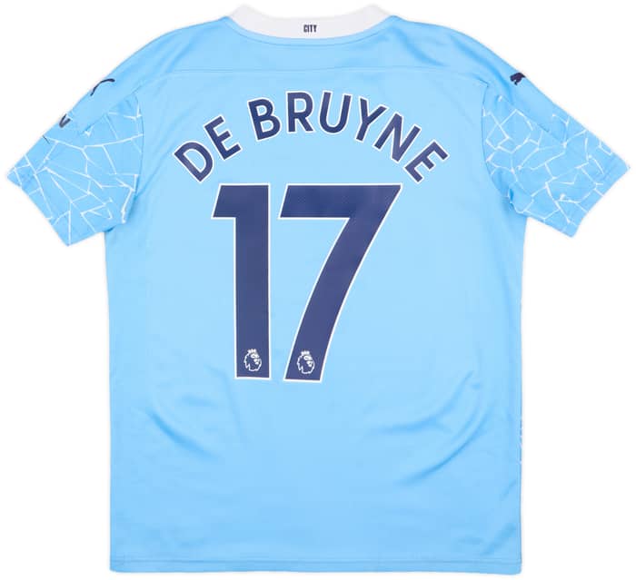 2020-21 Manchester City Home Shirt De Bruyne #17 - 7/10 - (XL.Boys)