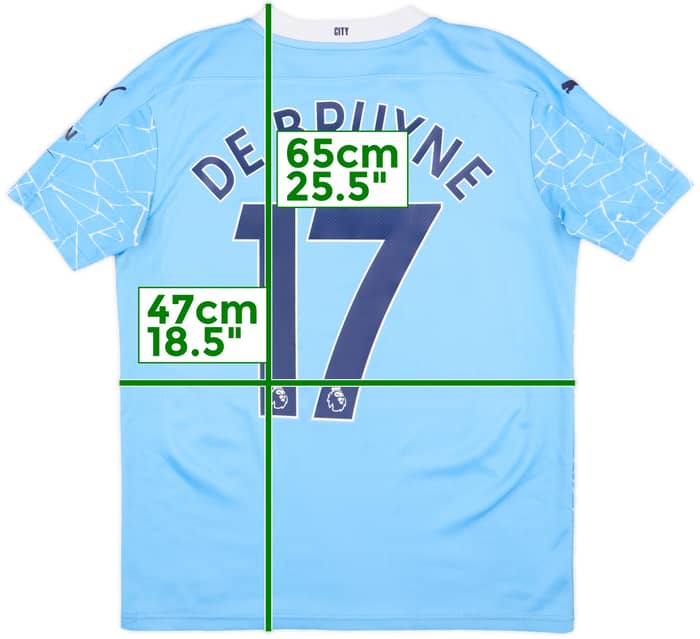 2020-21 Manchester City Home Shirt De Bruyne #17 - 7/10 - (XL.Boys)