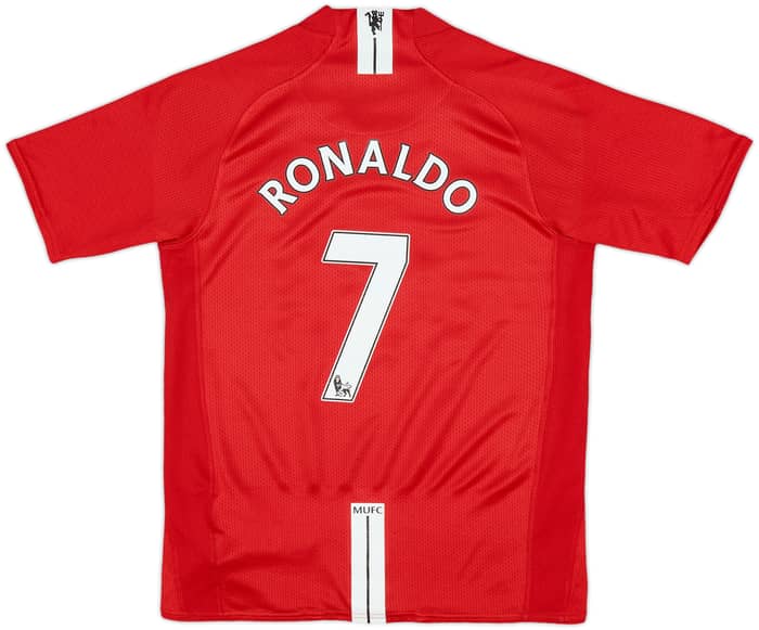2007-09 Manchester United Home Shirt Ronaldo #7 - 5/10 - (M.Boys)