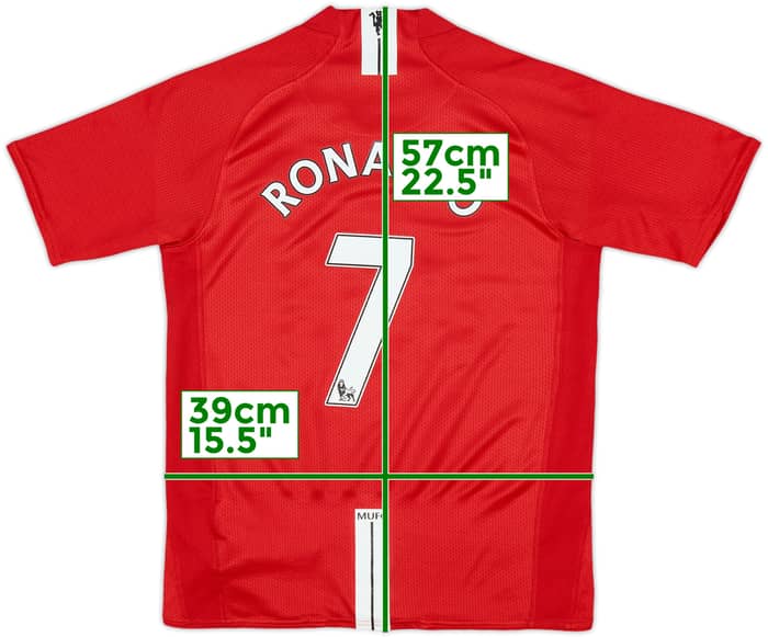 2007-09 Manchester United Home Shirt Ronaldo #7 - 5/10 - (M.Boys)