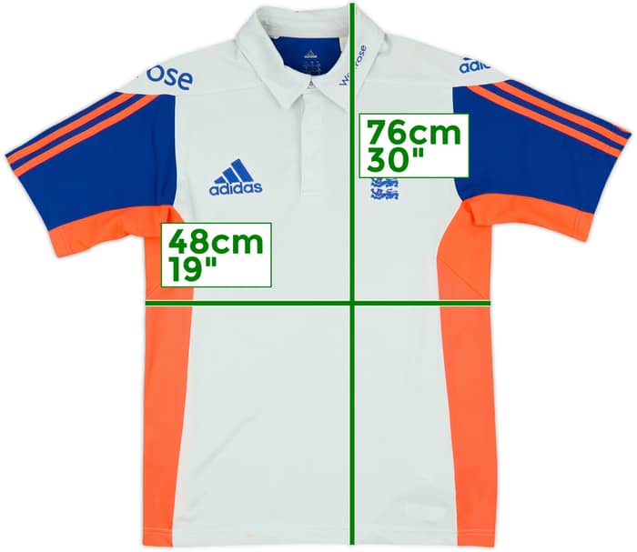 2014-15 England Cricket adidas Polo Shirt - 8/10 - (S)