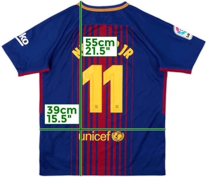 2017-18 Barcelona Home Shirt Neymar Jr #11 - 8/10 - (L.Boys)