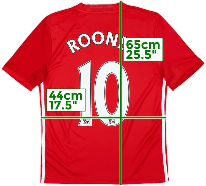 2016-17 Manchester United Home Shirt Rooney #10 - 9/10 - (L.Boys)