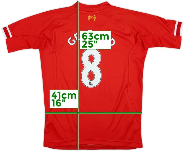 2013-14 Liverpool Home Shirt Gerrard #8 - 7/10 - (M.Boys)