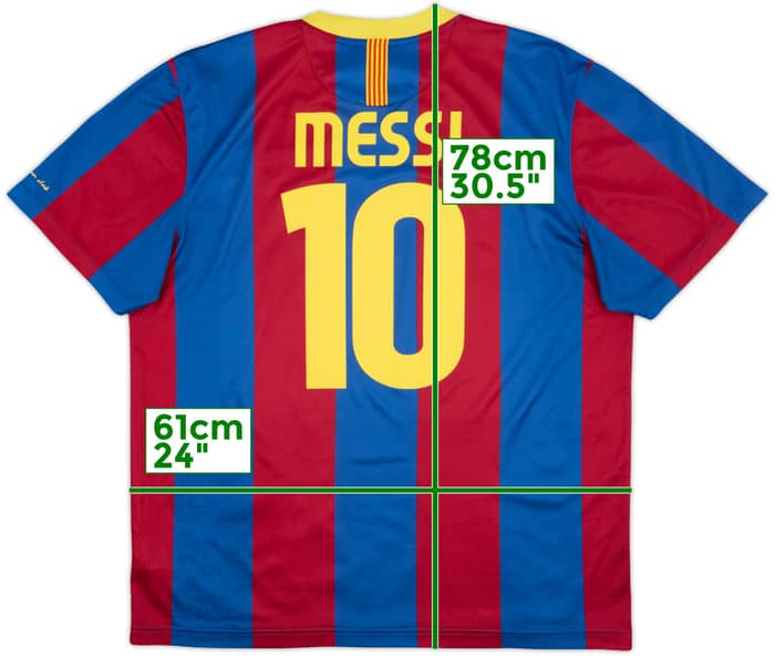 2010-11 Barcelona Basic Home Shirt Messi #10 - 7/10 - (XL)