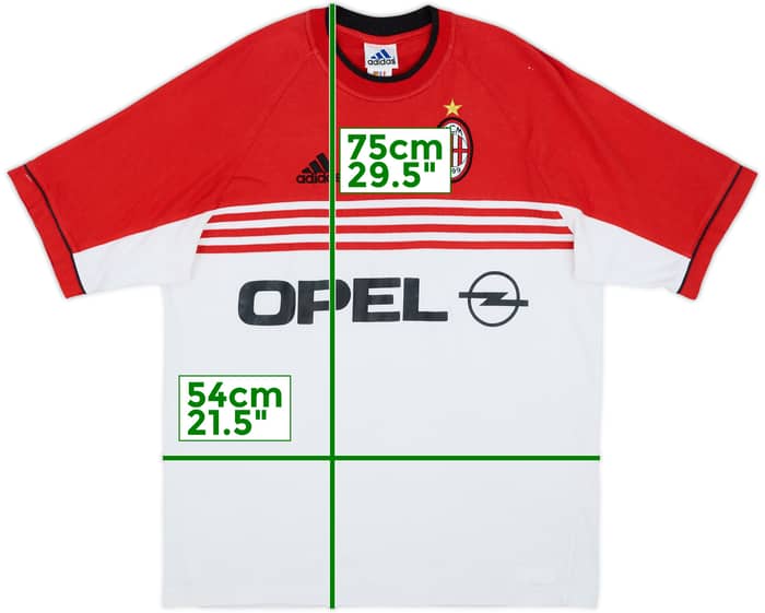 1998-00 AC Milan adidas Cotton Tee - 8/10 - (M/L)