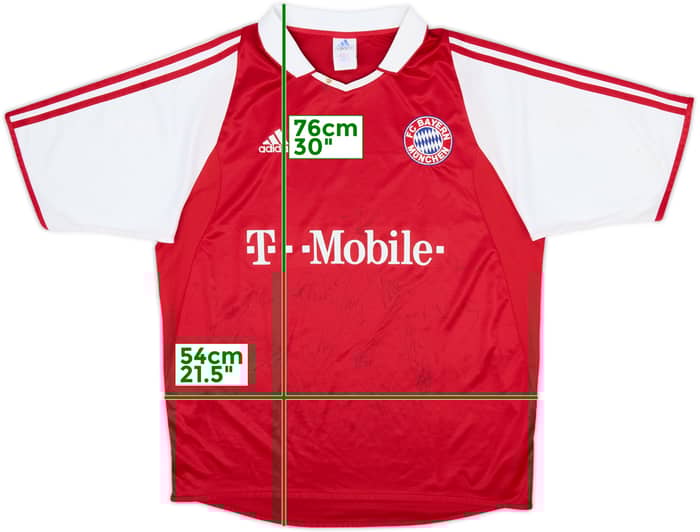 2003-04 Bayern Munich Squad Signed Home Shirt - 5/10 - (M)