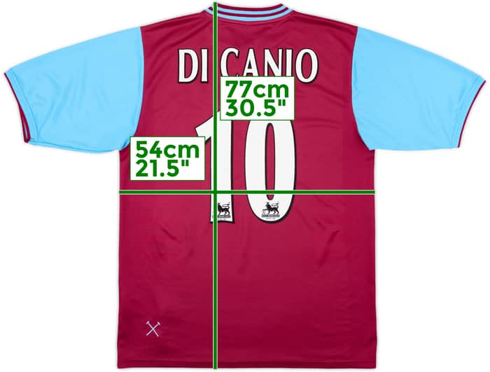 2001-03 West Ham Home Shirt Di Canio #10 - 8/10 - (L)
