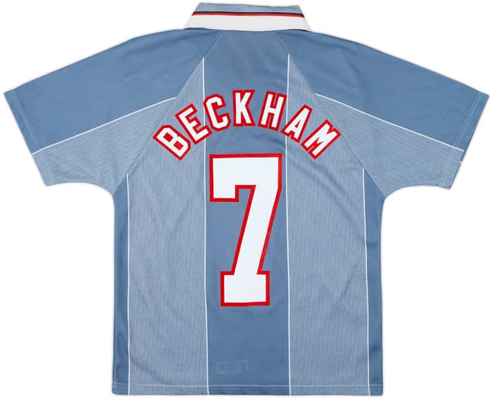 1996-97 England Away Shirt Beckham #7 - 7/10 - (Y)