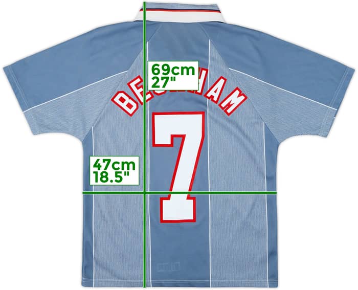 1996-97 England Away Shirt Beckham #7 - 7/10 - (Y)