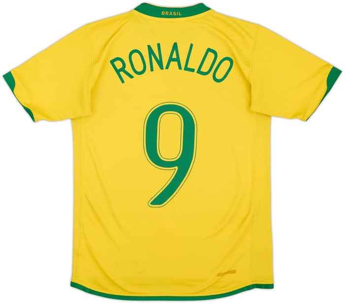 2006-08 Brazil Home Shirt Ronaldo #9 - 6/10 - (XL.Boys)