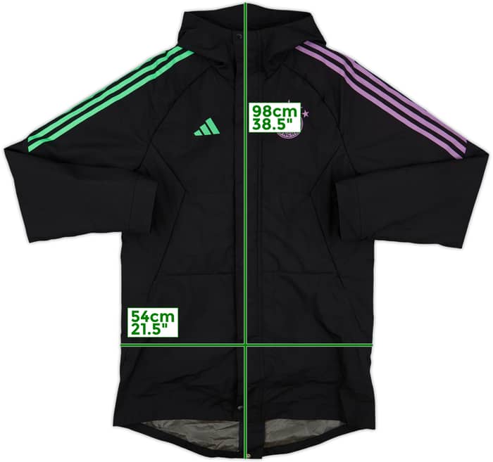 2023-24 Bayern Munich adidas Hooded Padded Bench Coat - 8/10 - (S)